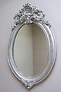 old french crested oval mirror